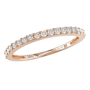 1/4 CT Diamond TW Stacked Ring 10K Pink Gold