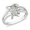 10K White Gold 0.10 ctw Diamond Intertwined Ring