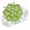 Sterling Silver 3.50 CT TGW Peridot Cocktail Ring