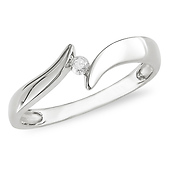 10K White Gold 0.05 ct Diamond Solitaire Ring