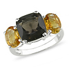 Sterling Silver 5.50 CT TGW Smokey Quartz Citrine Fashion Ring