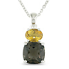 Sterling Silver 4.5 CT TGW Citrine Smokey Quartz Fashion Pendant