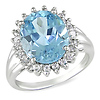 Sterling Silver 5.88 CT TGW Blue & White Topaz Fashion Ring