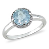 10K White Gold 1.75 CT TGW Blue Topaz Sky & Diamond Fashion Ring