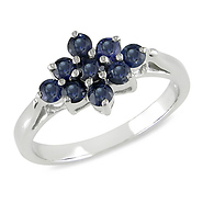 Sterling Silver 0.50 CT TGW Round Blue Sapphire Ring