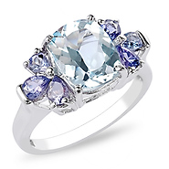 Sterling Silver 4.60 CT TGW Blue Topaz & Tanzanite Fashion Ring