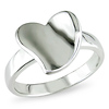 Sterling Silver Flat Floating Heart Shaped Ring