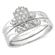 1/7 CT Diamond TW Engagement Ring 14k White Gold GHI I3