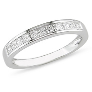 1/2 CT Diamond TW Anniversary Ring 10k White Gold GHI I2;I3