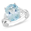 Sterling Silver 5.50 CT TGW Blue Topaz & Diamond Fashion Ring