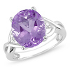 Sterling Silver 4 CT TGW Amethyst & Diamond Fashion Ring