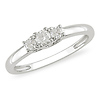 1/4 CT Diamond TW 3 Stone Ring 10k White Gold GHI I3