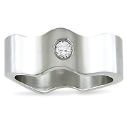 8mm Stainless steel Ring with 4mm CZ