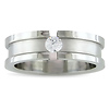 6mm Stainless Steel CZ Tension Set Ring