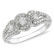 1/2 CT Diamond TW Engagement Ring 14k White Gold GHI I2;I3
