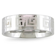 6mm Greek Engraved Stainless Steel Ring