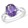 10K White Gold 2.20 CT TGW Amethyst & Diamond Fashion Ring