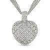 .925 Sterling Silver 1.00 TCW Heart Necklace