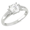10K White Gold 0.05 CT Diamond TW And 1 1/4 CT TGW White Topaz Fashion Ring GHI I2;I3