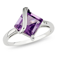 Sterling Silver 2.38 CT TGW Amethyst Fashion Ring