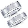 14K Brushed Contemporary Matching Wedding Band Set