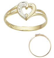 14k Two Tone Heart Ring