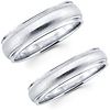 4mm & 6mm Contemporary 14K White Gold Wedding Band Set