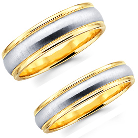 Two Tone Gold Wedding Bands