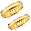 Contemporary 14K Yellow Gold 4mm & 6mm Couples Wedding Band