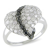 1 ctw Sterling Silver Diamond Heart Ring