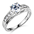 Trellis 14K White Gold CZ Engagement Ring
