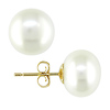 10-10.5mm FW Button Pearl Earrings w/ 14KY Butterflies