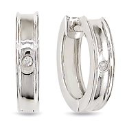 0.02 CT Diamond TW Cuff Earrings Silver GHI I3