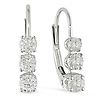 1/2 CT Diamond TW 3 Stone Earrings 14k White Gold GHI I2;I3