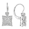 1/6 CT Diamond TW LeverBack Earrings 10k White Gold GHI I2;I3