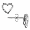 0.03 CT Diamond TW Heart Earrings 10k White Gold GHI I2;I3