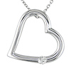 10k White Gold .03 CTW Diamond Heart Pendant