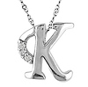 0.03 CT Diamond TW Initials Pendant With Chain 10k White Gold GHI I2;I3