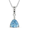 Triangular Sky Blue Topaz & Diamond Accent 10K White Gold Pendant