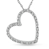 10K White Gold 0.10 TCW Diamond Heart Pendant With Chain