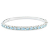 Sterling Silver 7.5 CT TGW Blue Topaz Bangle Bracelet