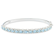 Sterling Silver 7.5 CT TGW Blue Topaz Bangle Bracelet