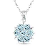 Sterling Silver 4.5 CT TGW Blue Topaz Sky Fashion Pendant