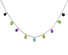 Multi-Gemstone Cleopatra Necklace in Sterling Silver