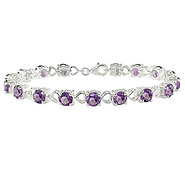 Sterling Silver 12.25 CT TGW Amethyst Bracelet