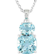 6.75ctw Sky Blue Topaz Sterling Silver Fashion Pendant