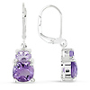 4 7/8 CT TGW Pink Amethyst Amethyst LeverBack Earrings Silver