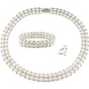 Three-Piece Silver & White Freshwater Button Pearl Jewelry Set