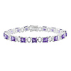 Sterling Silver 9.75 CT TGW Amethyst Bracelet