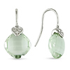 0.05 CT Diamond TW And 9 CT TGW Green Amethyst Shepard hook Earrings 14k White Gold GHI I1;I2
